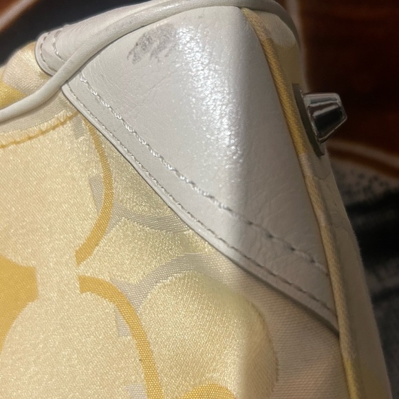 2008 Coach Yellow and Cream Women's Handbag - Picture 7 of 9